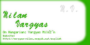 milan vargyas business card